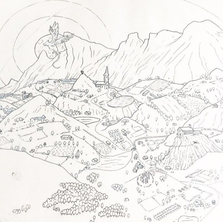 First sketch of the map for a series im writing i want to redraw everything any suggestions to make it better rmapmaking