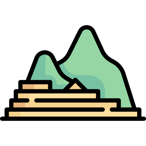 Machu picchu special lineal color icon
