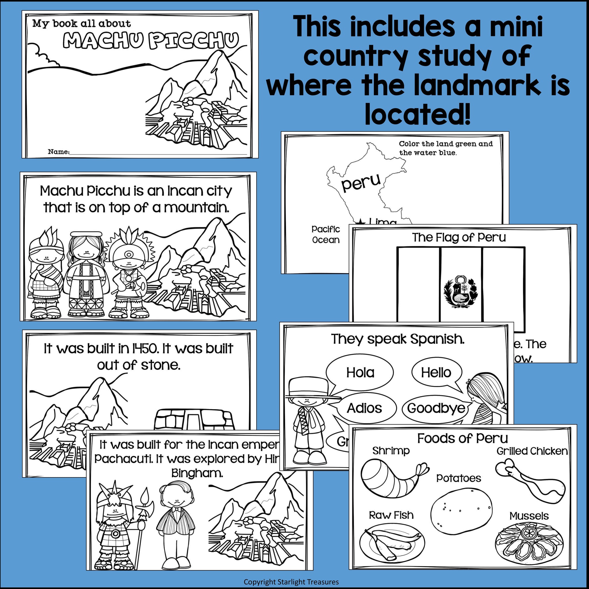 Machu picchu plete unit for early learners