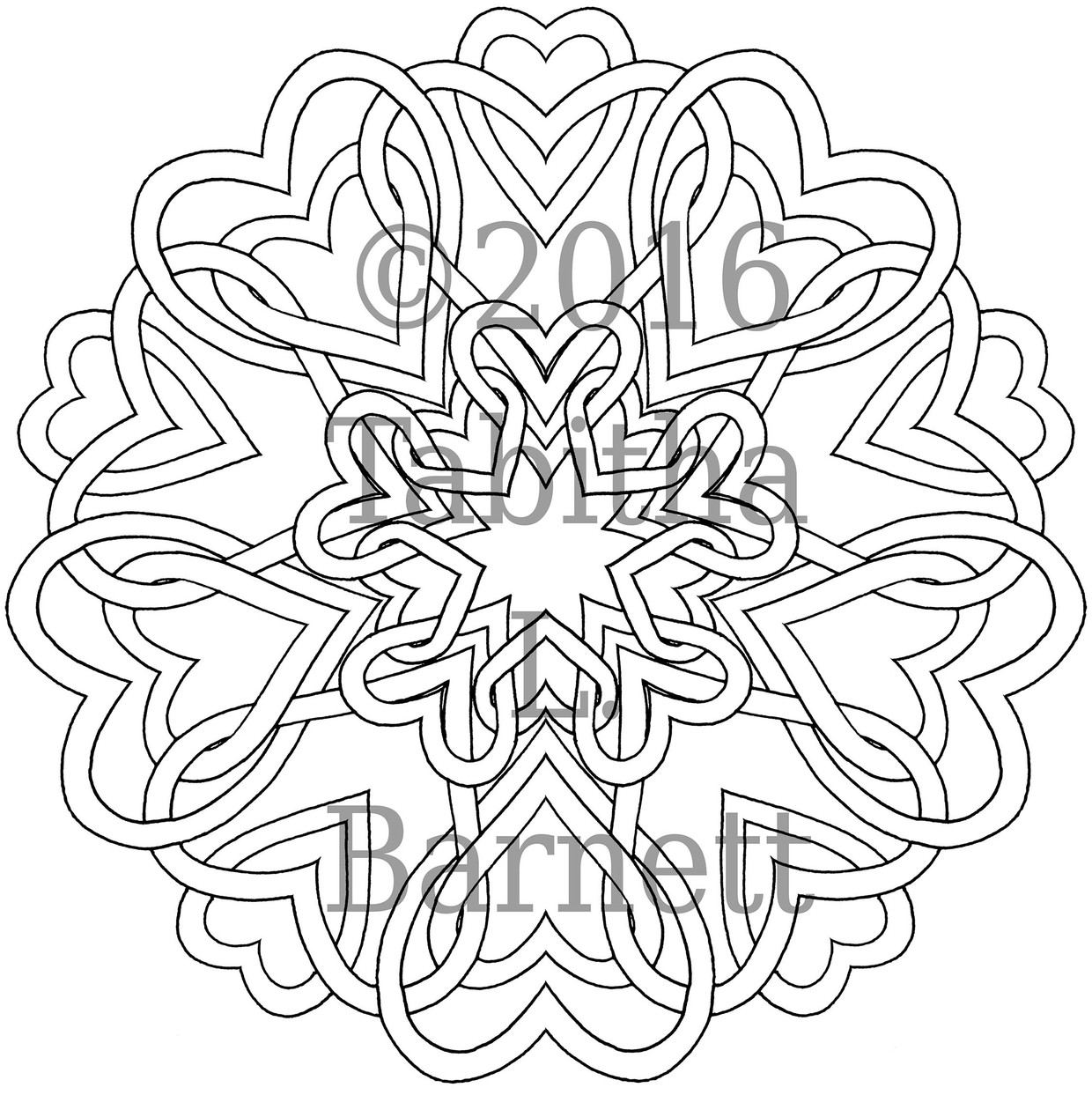 Heart mandalas coloring pack pages pdf