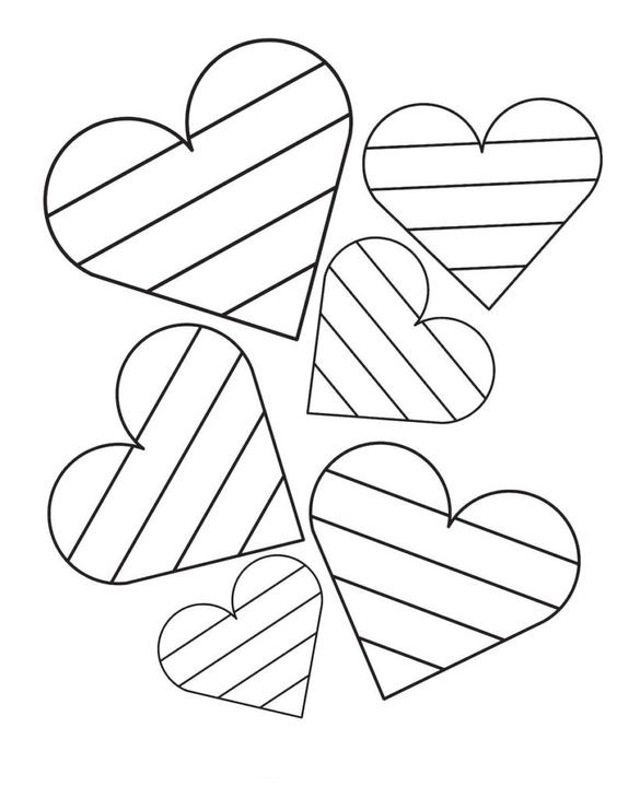 Many hearts for valentines day coloring page