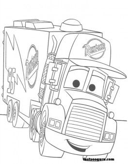 Free for kids mack car coloring pages disney