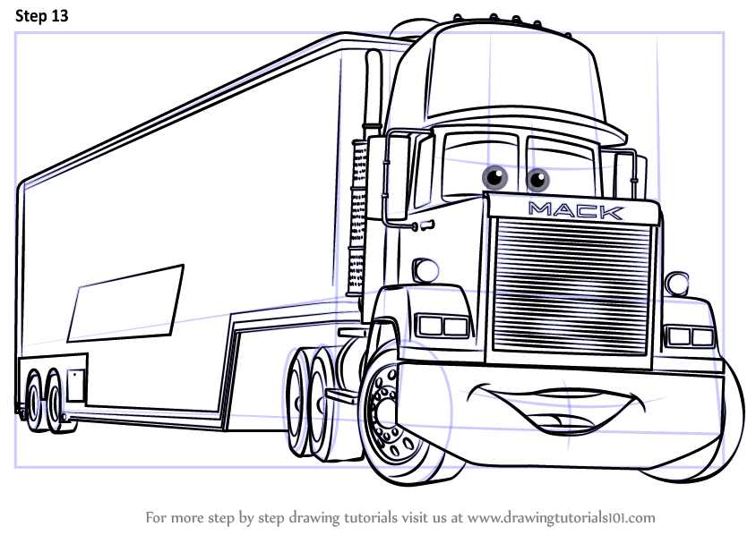 How to draw mack from cars cars step by step