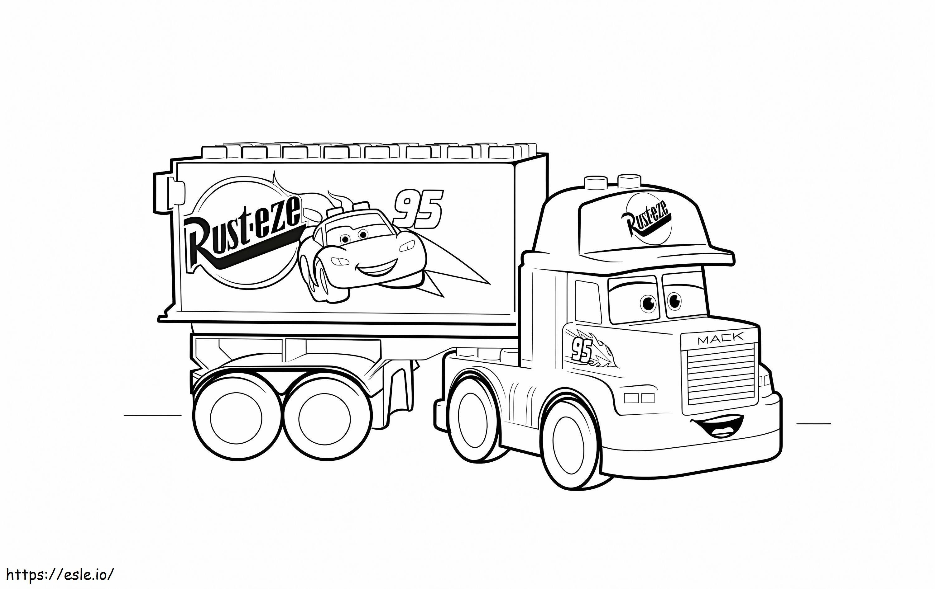 Mack de cars coloring page