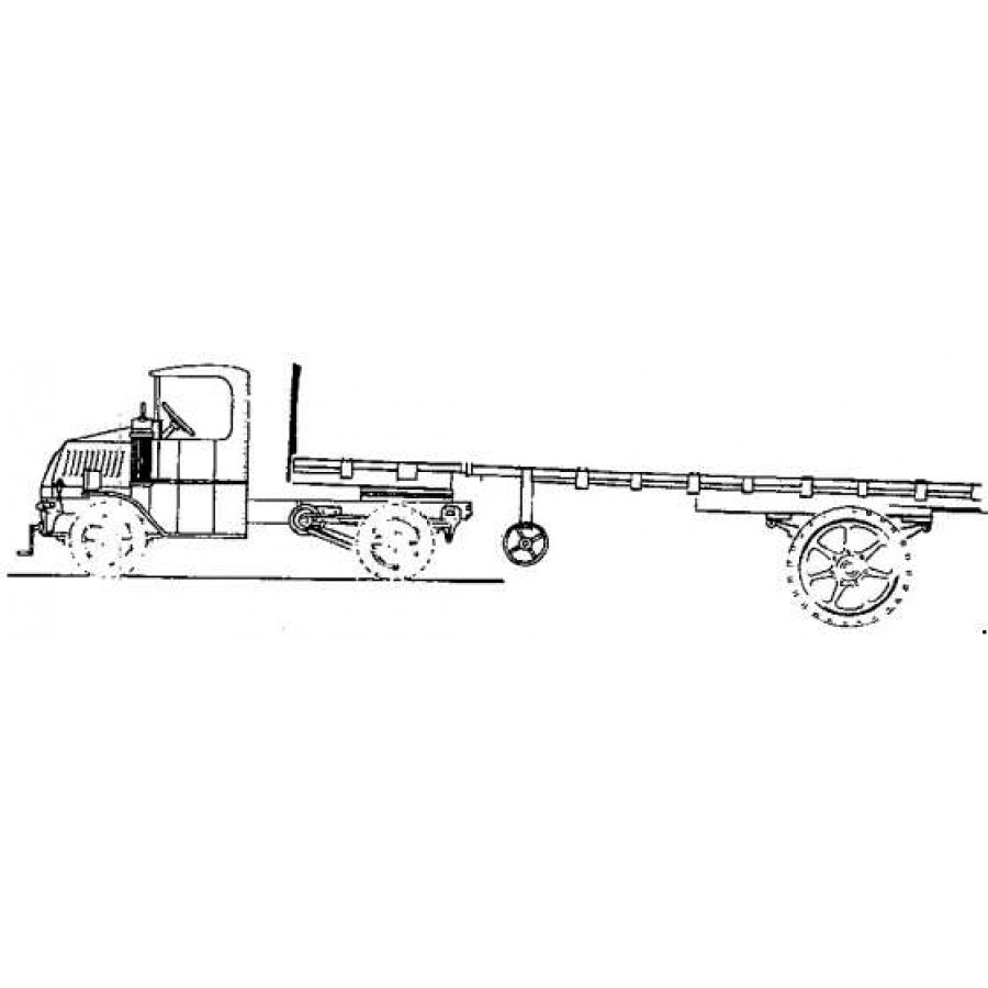 Mack semi with flatbed trailer