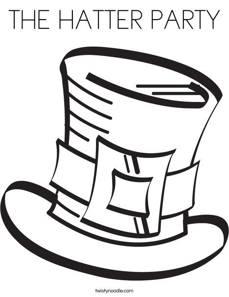 The hatter party coloring page