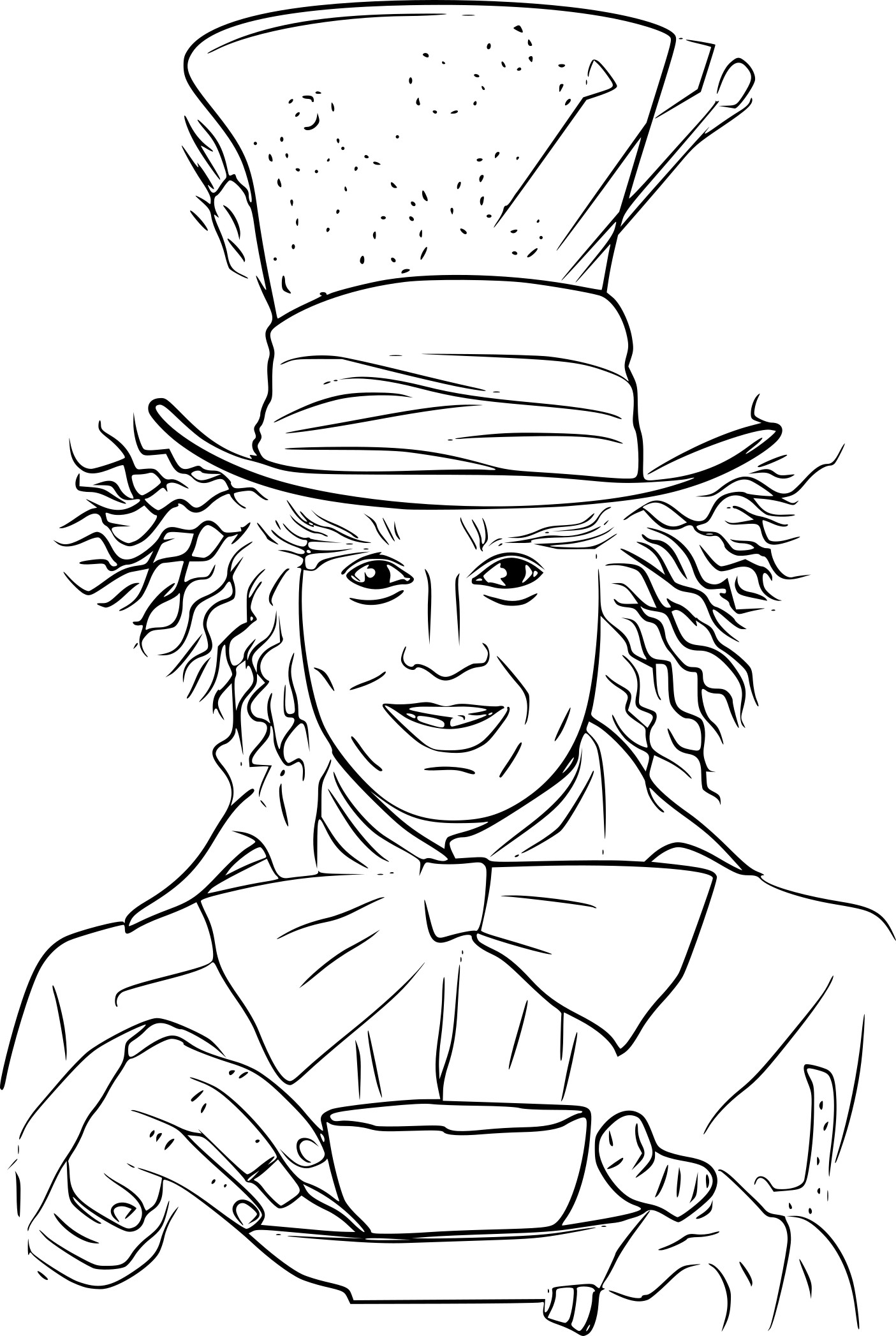 Mad hatter coloring page