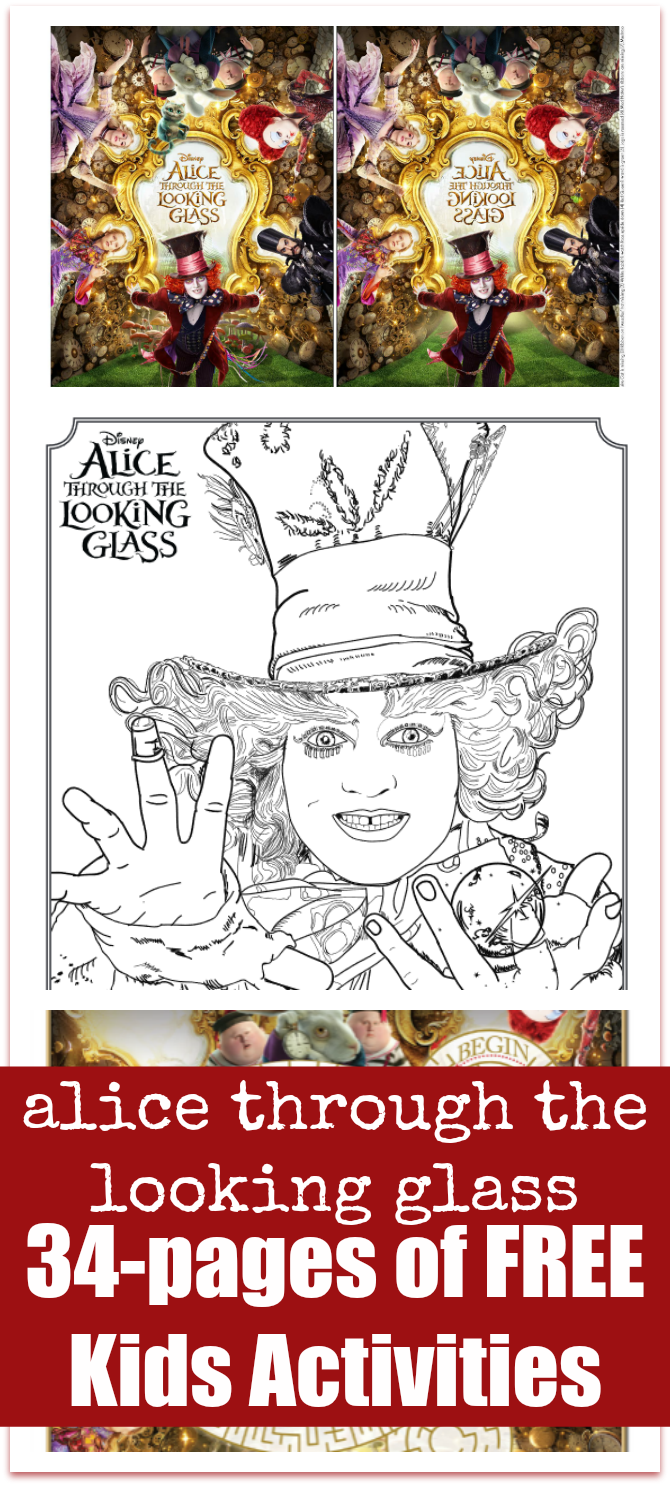 Free alice through the looking glass coloring pages