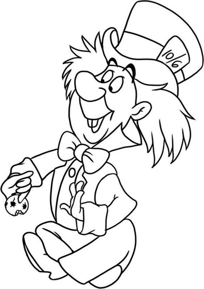 Free easy to print alice in wonderland coloring pages mad hatter drawing alice in wonderland drawings mad hatter images