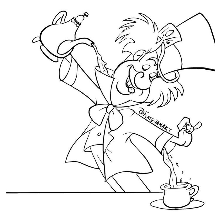 Mad hatter printable coloring sheet inspired by alice in wonderland alice in wonderland drawings alice in wonderland film alice in wonderland