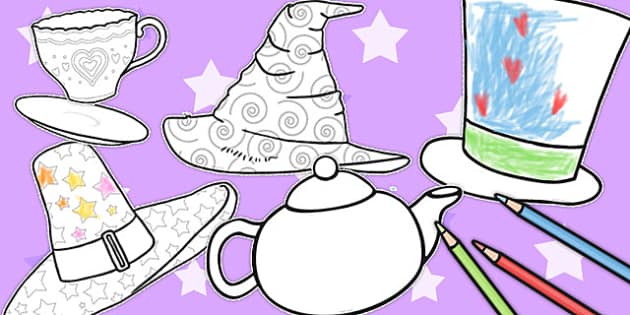Mad hatters tea party louring sheets teacher made