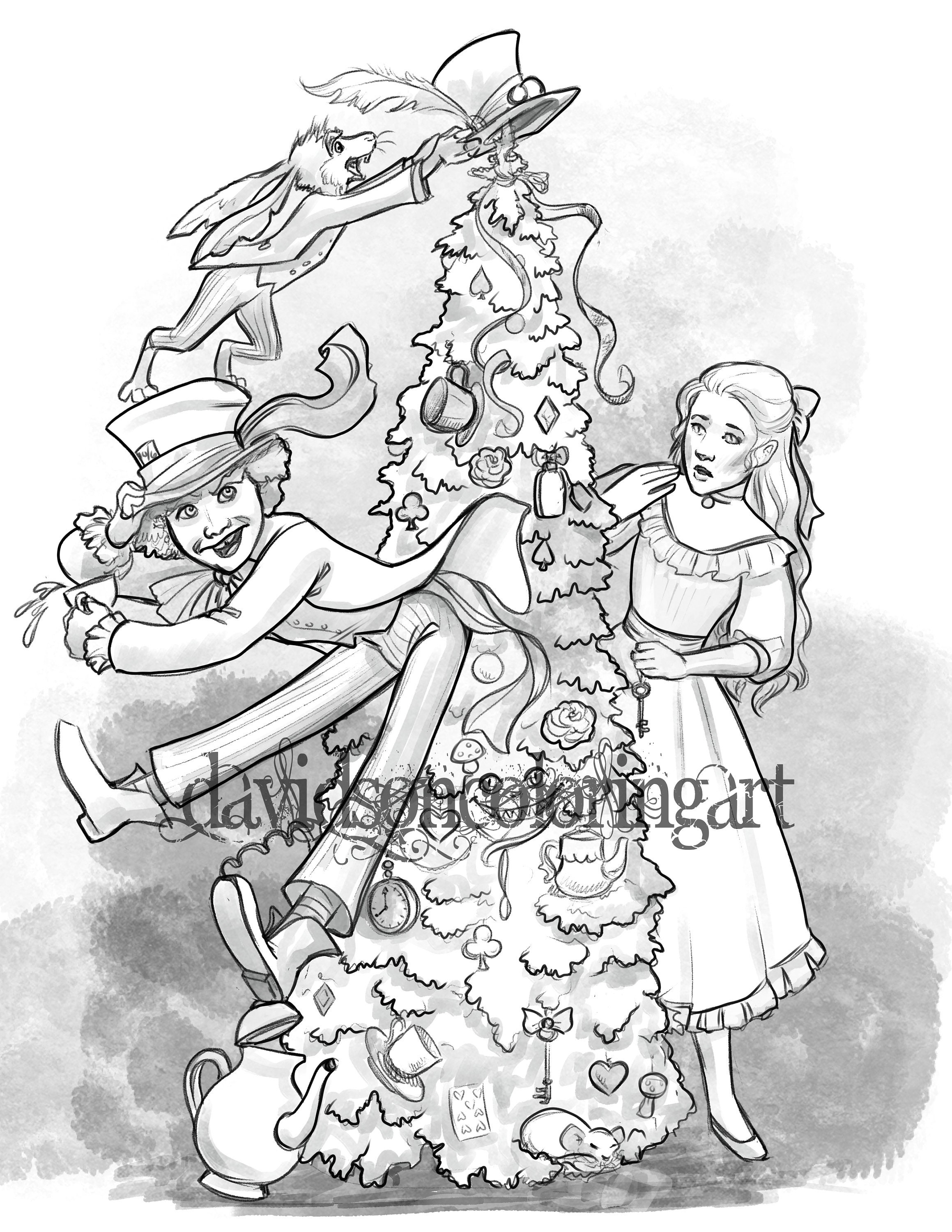 Mad hatter coloring page