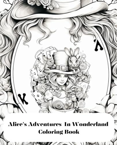 Coloring book for adults alices adventures in wonderland coloring featuring alice the white rabbit and the mad hatter suitable for adults ethereal and dark images by bramble crafts
