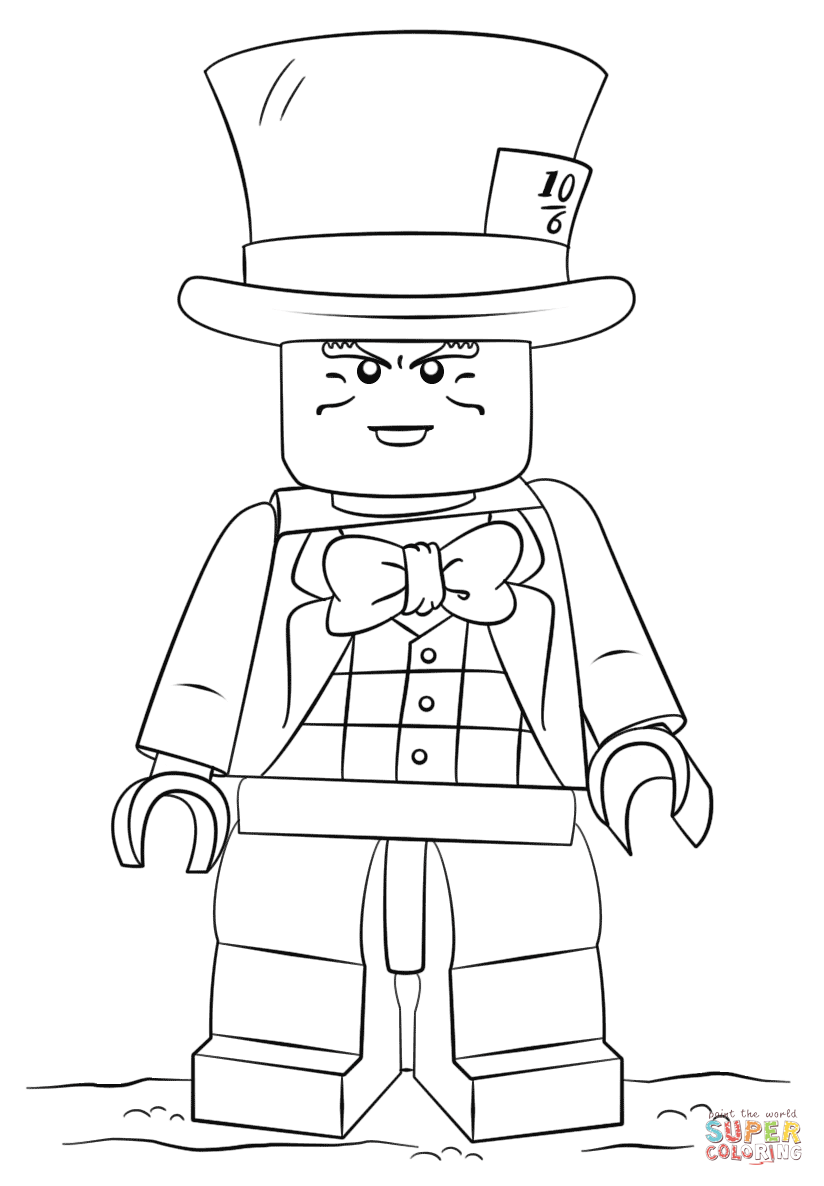 Lego mad hatter coloring page free printable coloring pages