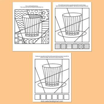 Th of july pop art craft coloring page activities patriotic independence day