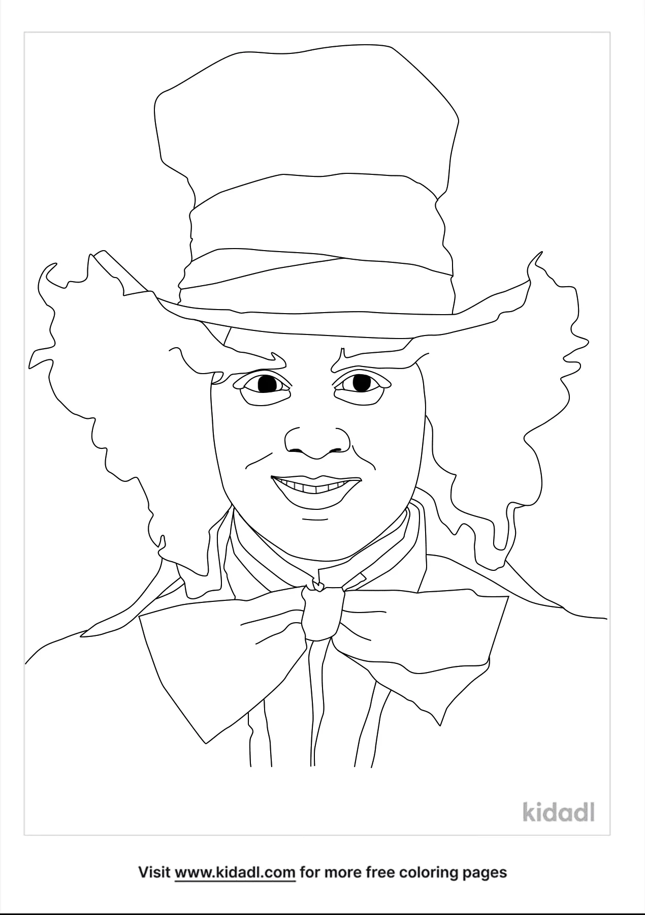 Free mad hatter coloring page coloring page printables