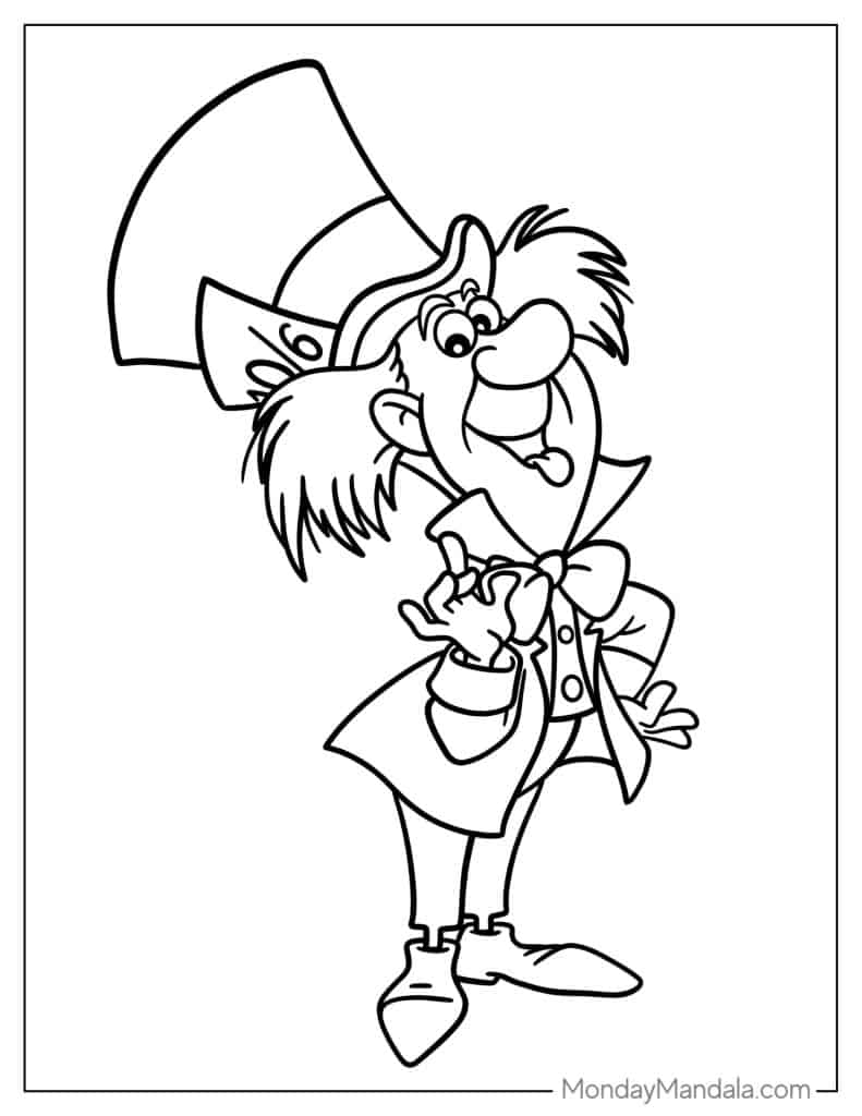 Alice in wonderland coloring pages free pdf printables
