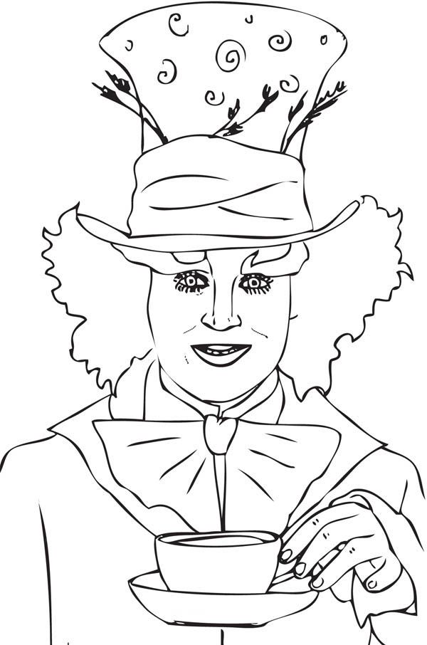 Johnny deep mad hatter coloring page color luna mad hatter drawing coloring pages dragon coloring page