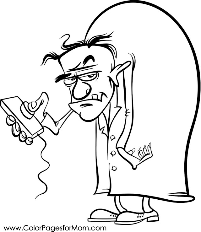 Advanced coloring pages halloween mad scientist coloring page