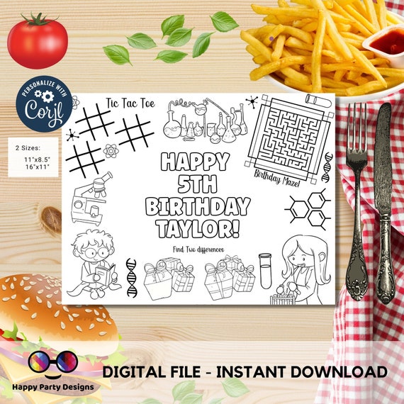 Editable science coloring page mad scientist coloring page