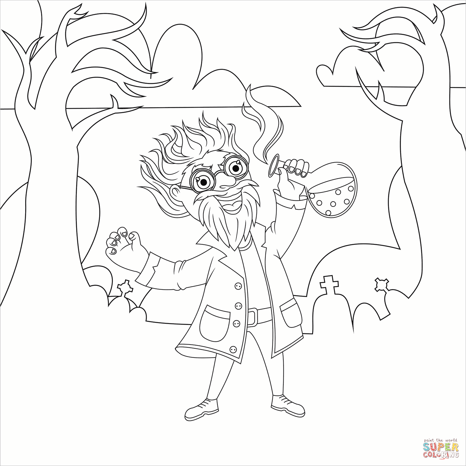 Evil scientist coloring page free printable coloring pages