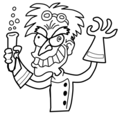 Cartoon mad scientist coloring page free printable coloring pages