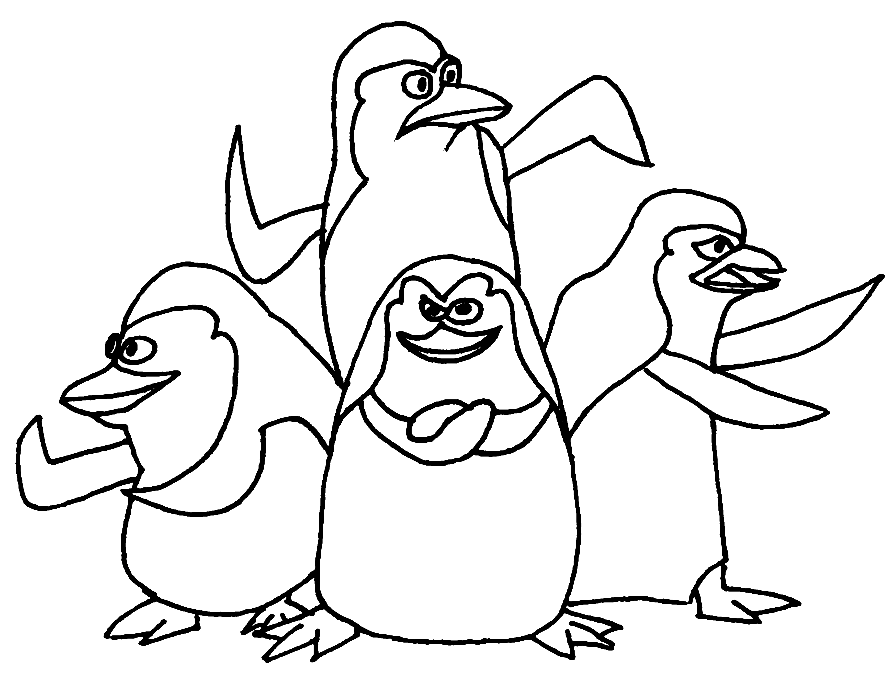 Penguins of madagascar coloring pages printable for free download