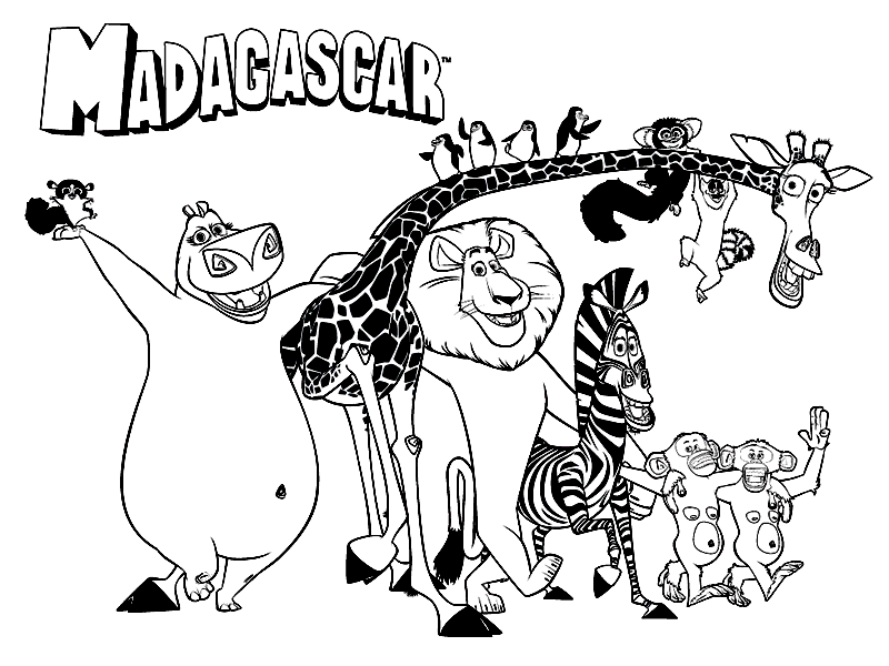 Madagascar coloring pages