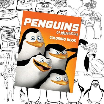 Penguins of madagascar coloring pages by tazinbooks tpt