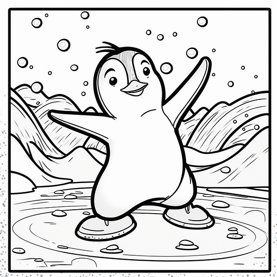 Penguin free coloring page color all day