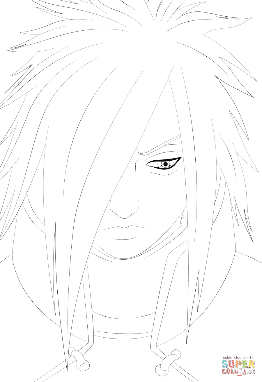 Madara uchiha coloring page free printable coloring pages