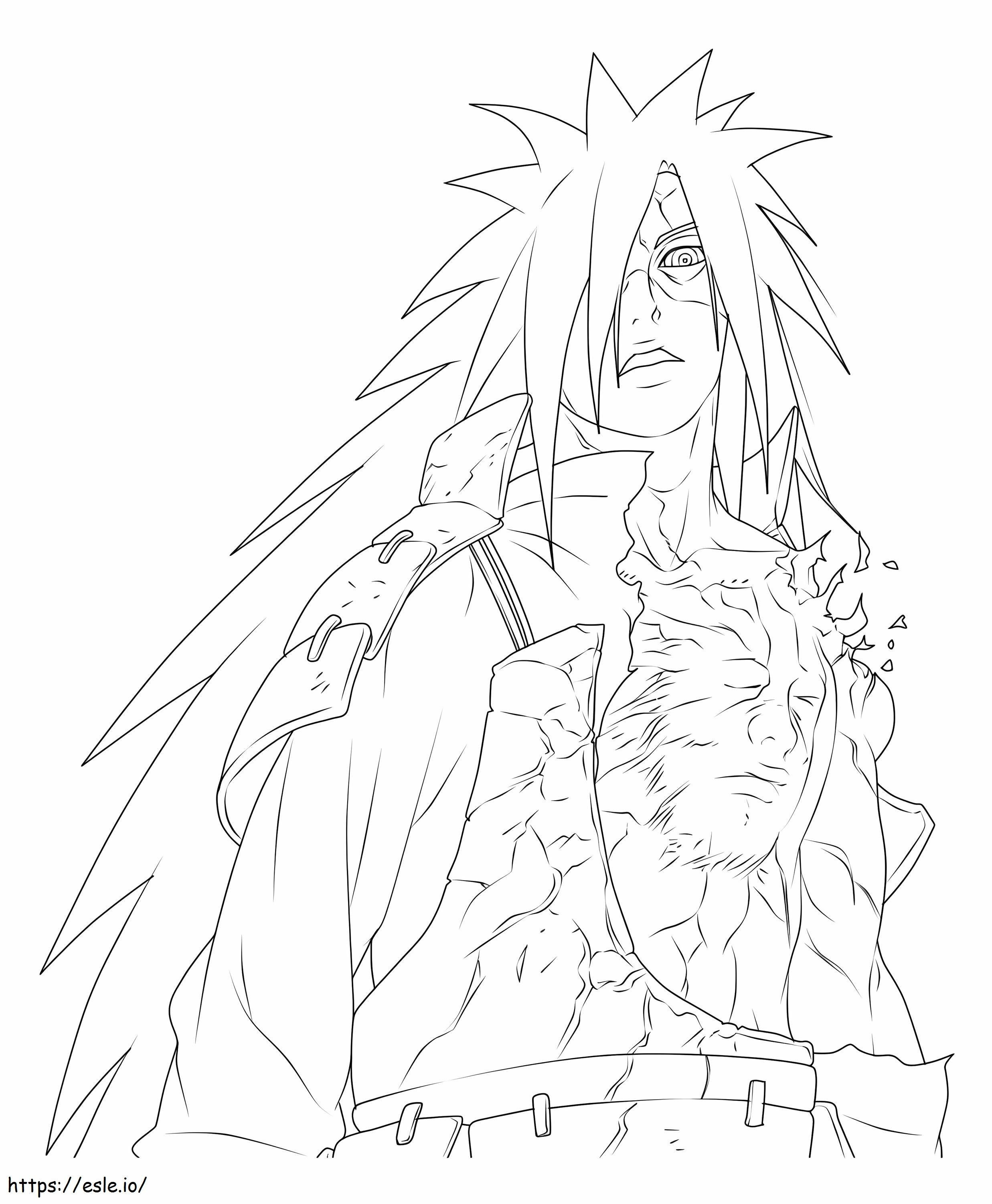 Madara with the power of hashirama coloring page