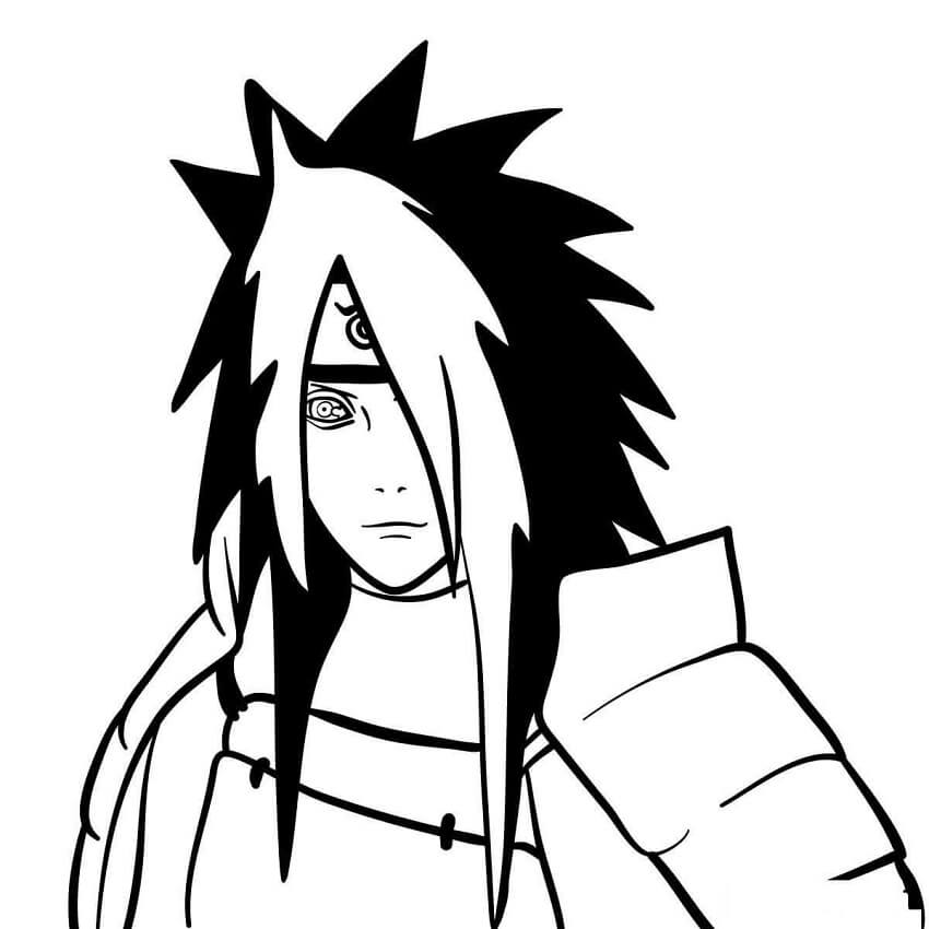 Madara is smiling coloring page
