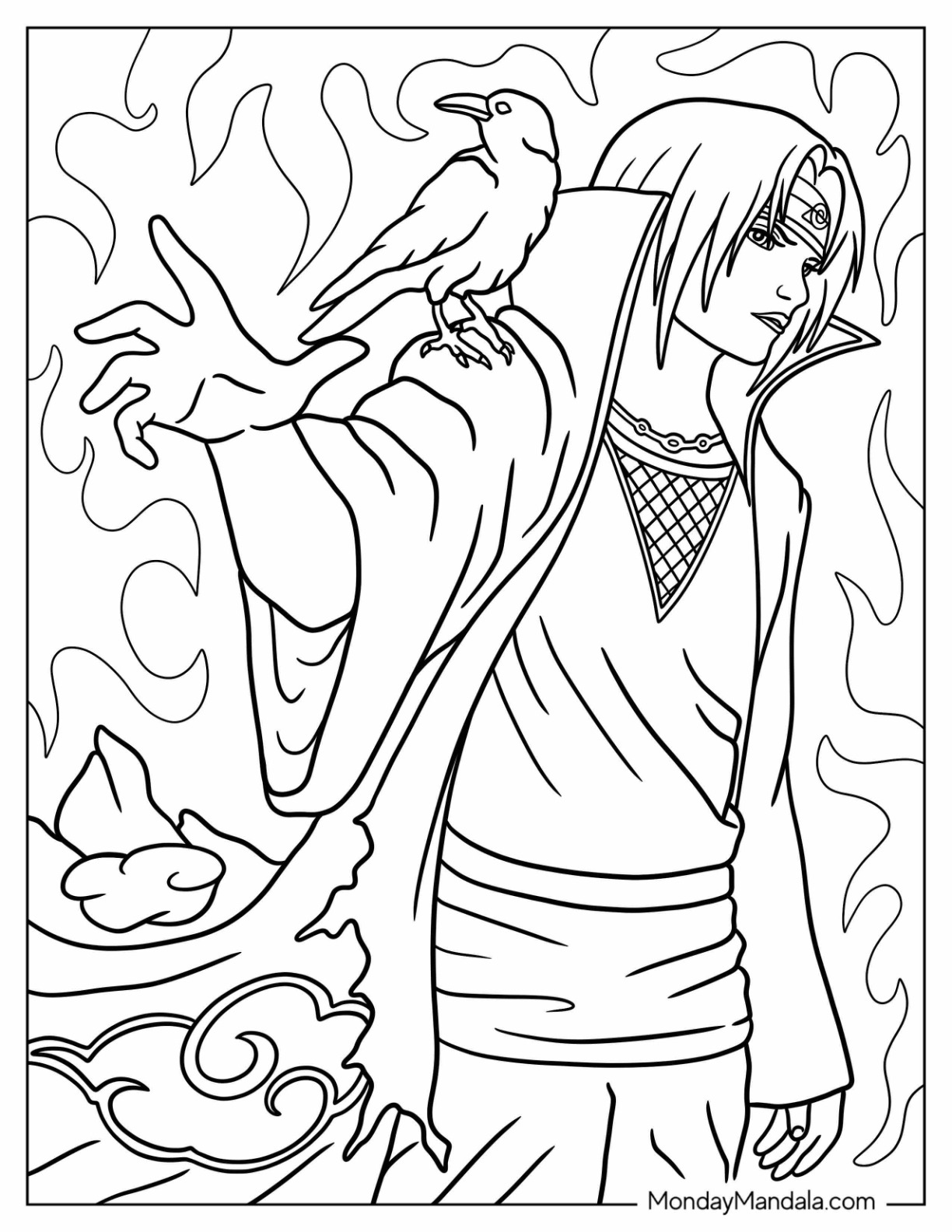 Itachi coloring pages free pdf printables