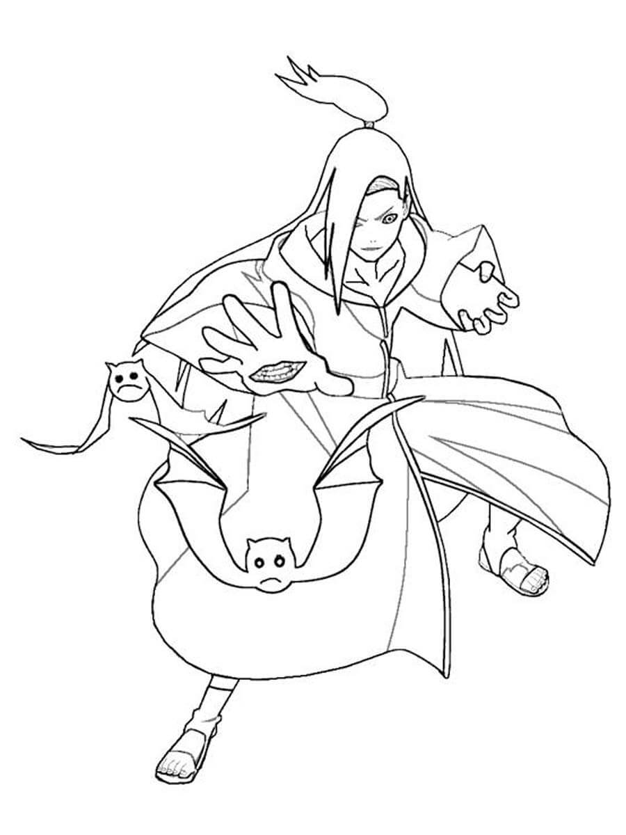 Great deidara attack coloring page