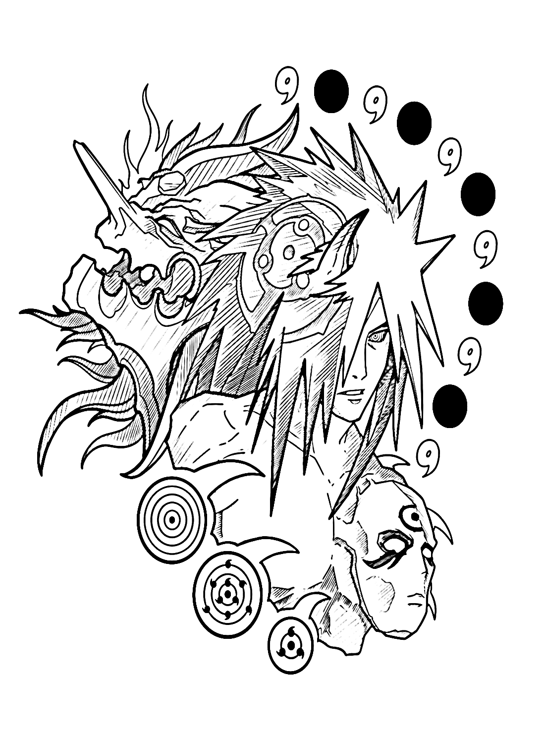 Madara uchiha coloring pages free