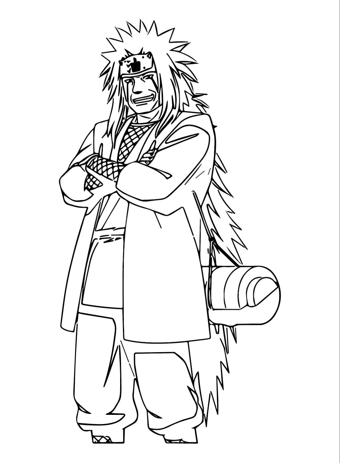 Happy jiraiya coloring page