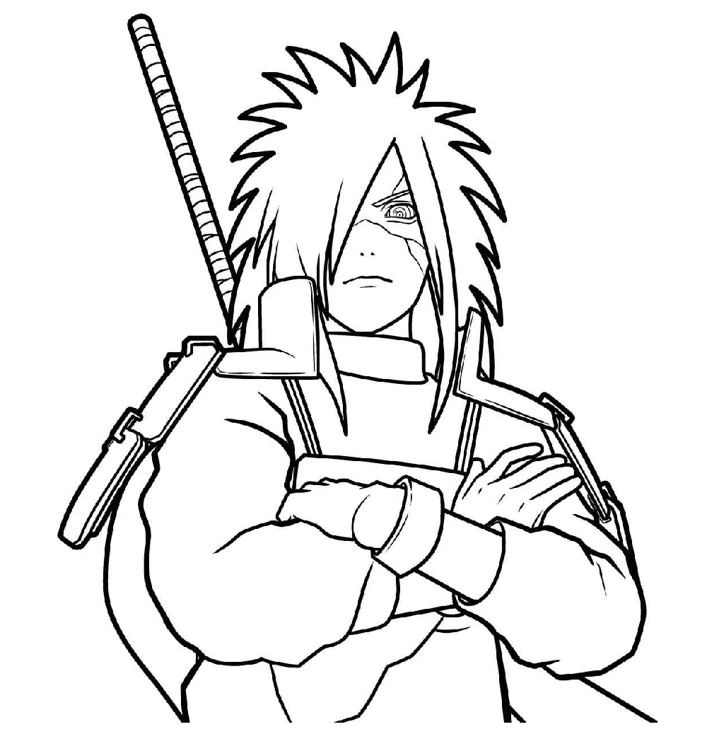 Madara uchiha naruto coloring page