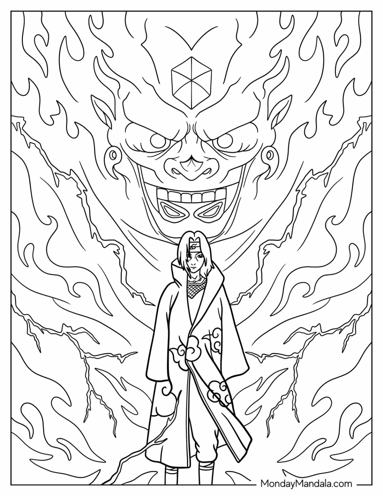 Itachi coloring pages free pdf printables