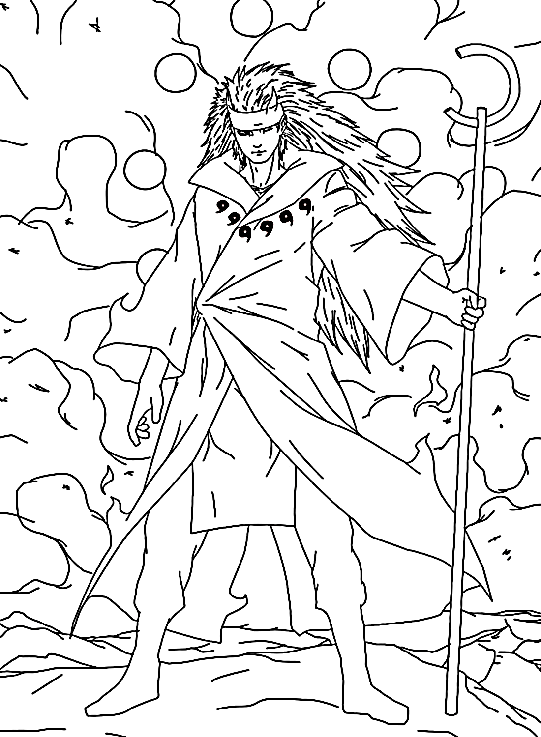 Render madara coloring page