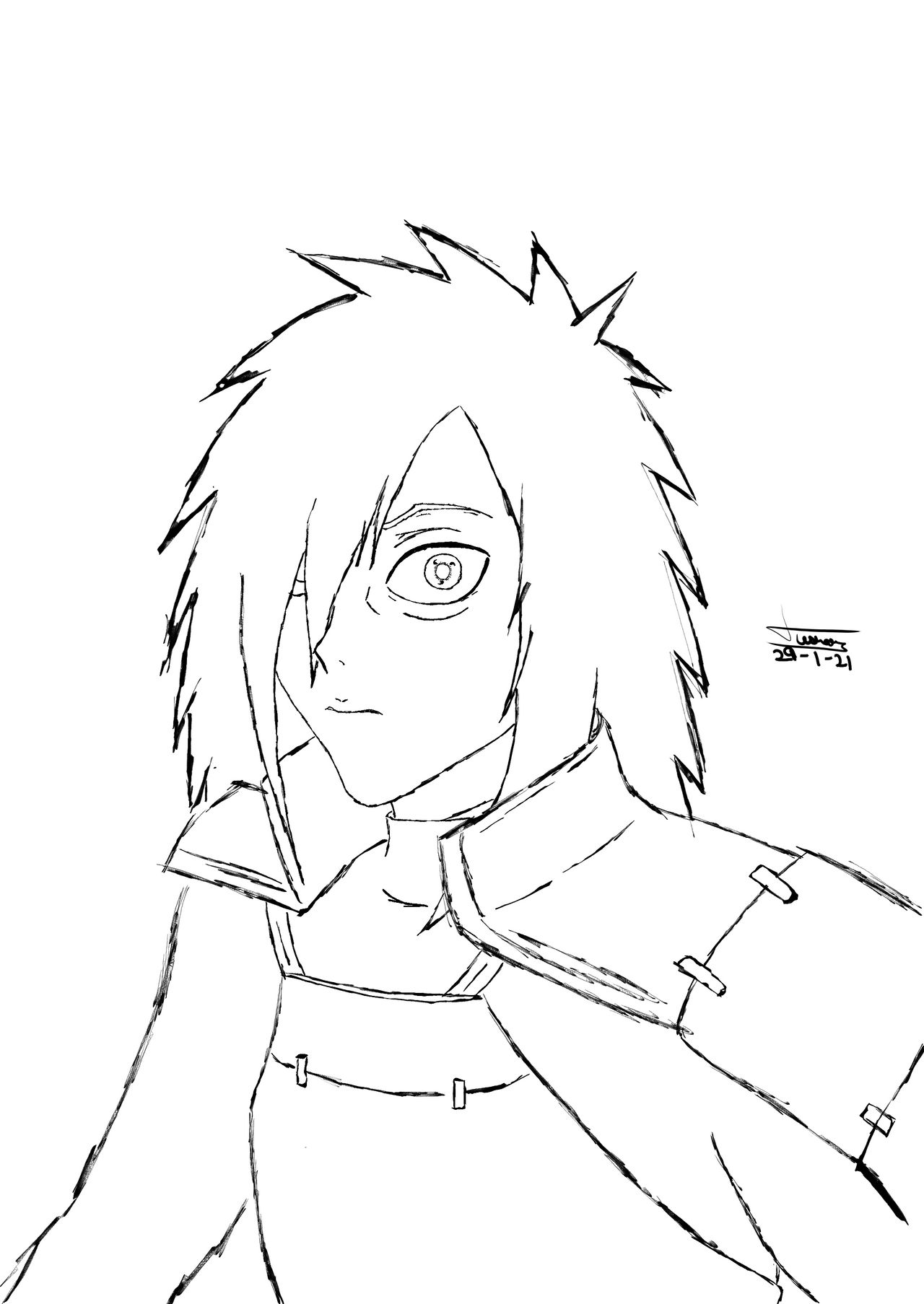 Madara uchiha sketch by mastersuday on