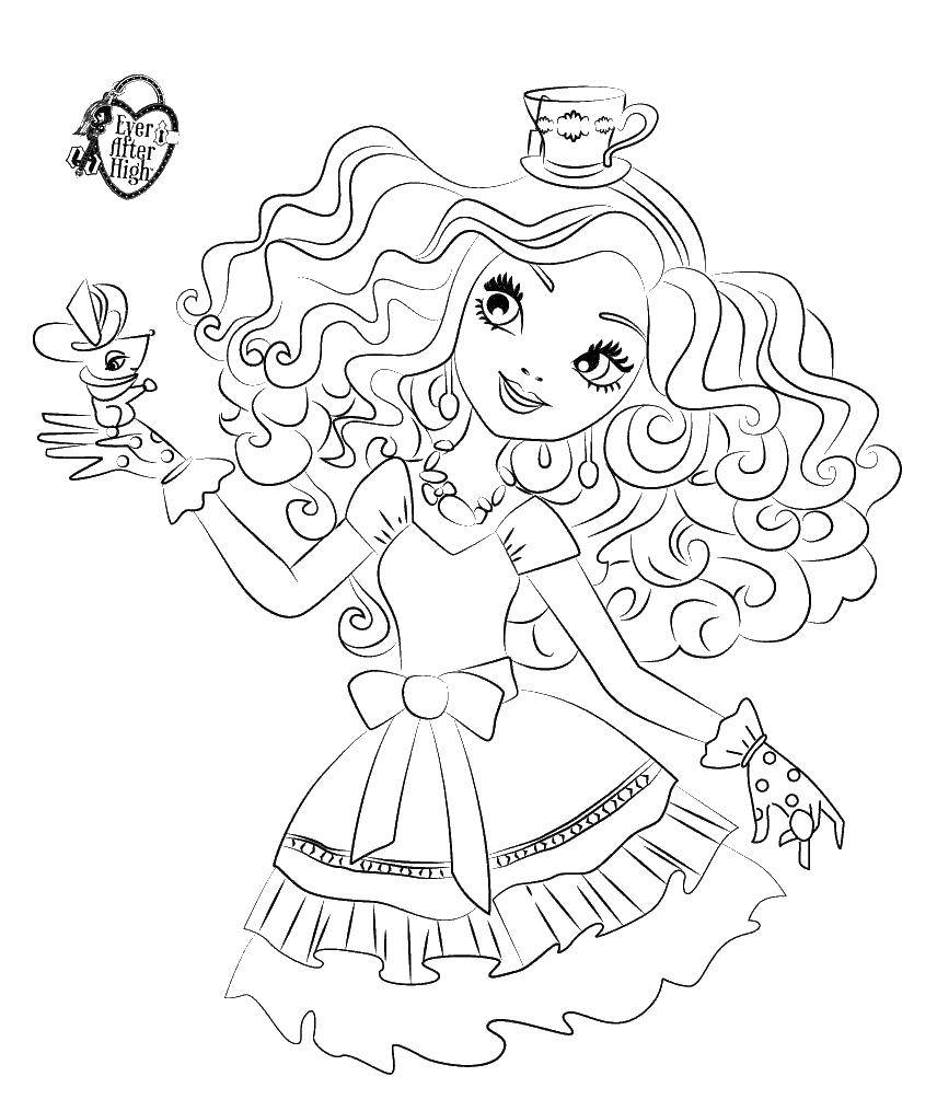 Online coloring pages coloring medellin hatter the daughter of the mad hatter coloring