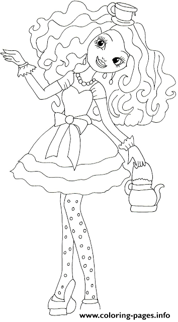Madeline hatter ever after high coloring page printable