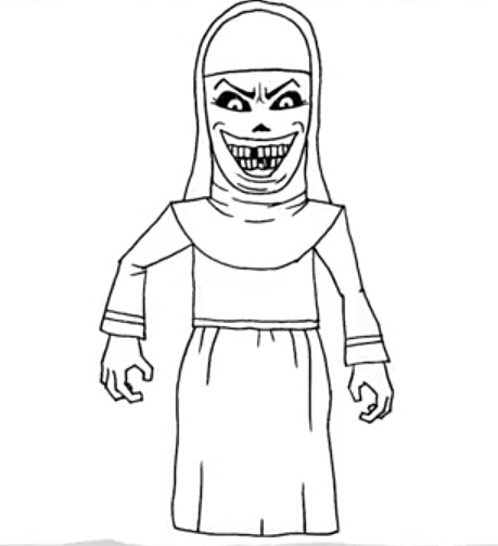 Evil nun coloring page