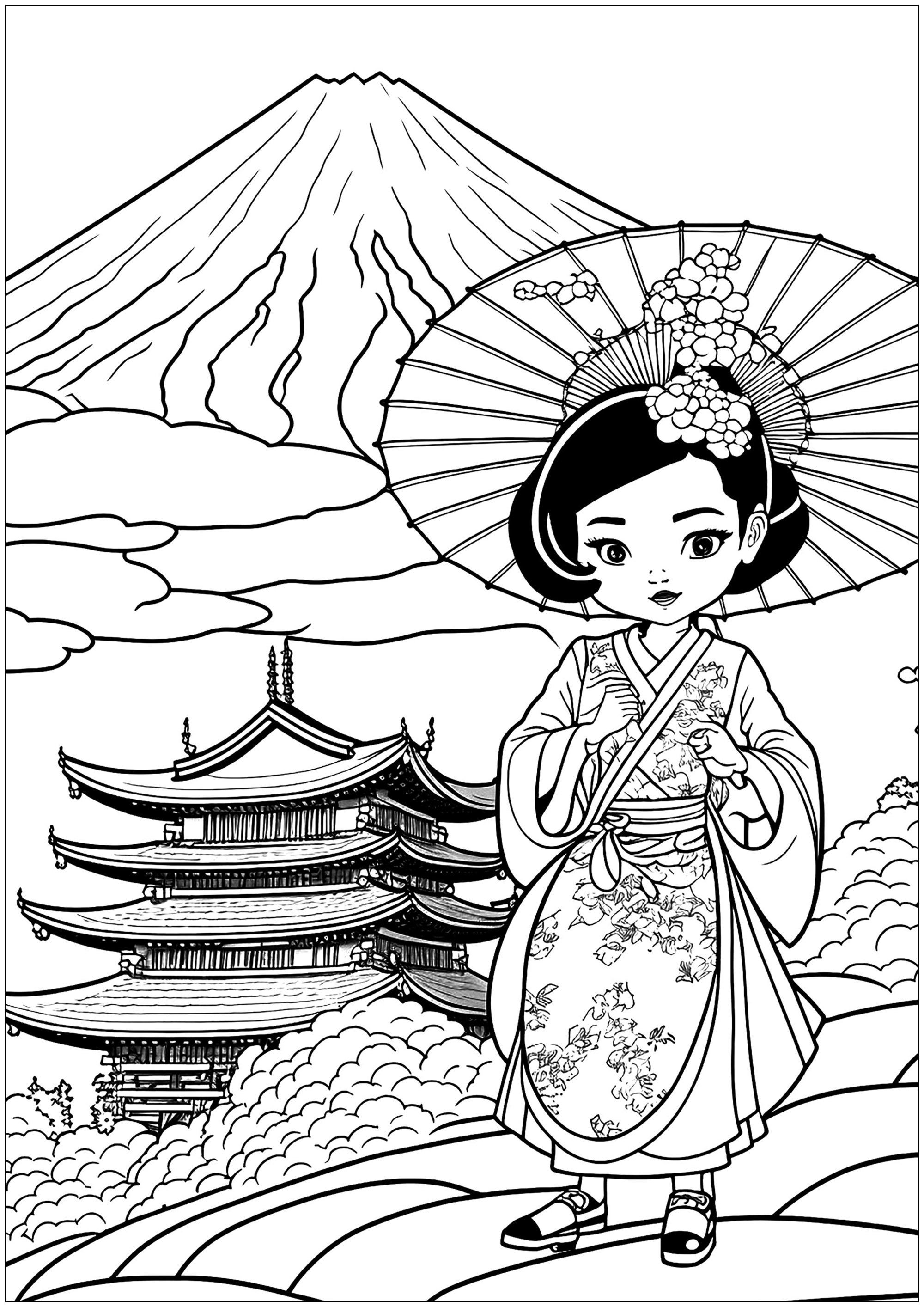 Joven geisha en japãn