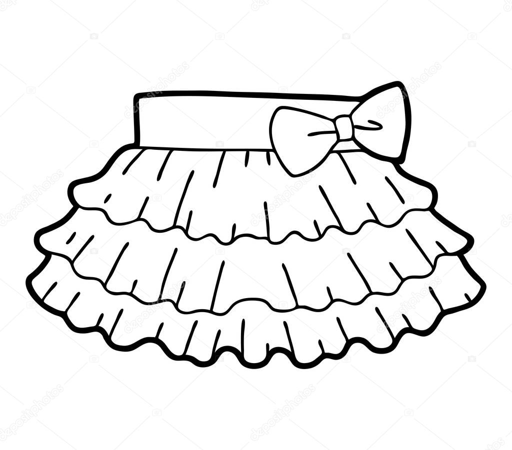 Libro para colorear falda con volantes vector de stock de ksenyasavva