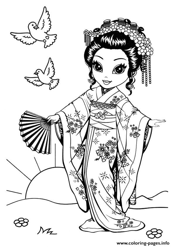 Japanese kioko a coloring page printable