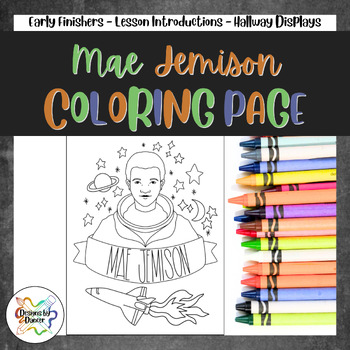 Mae jemison black history month coloring page coloring sheet tpt