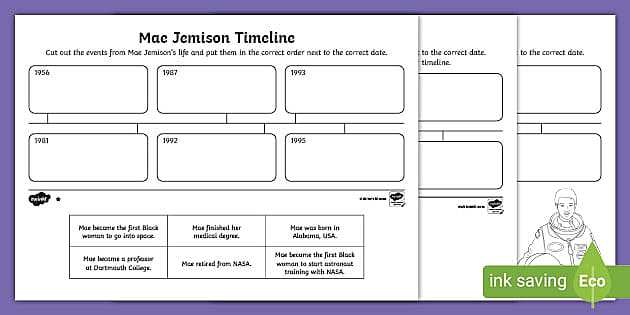 Mae jemison timeline activity