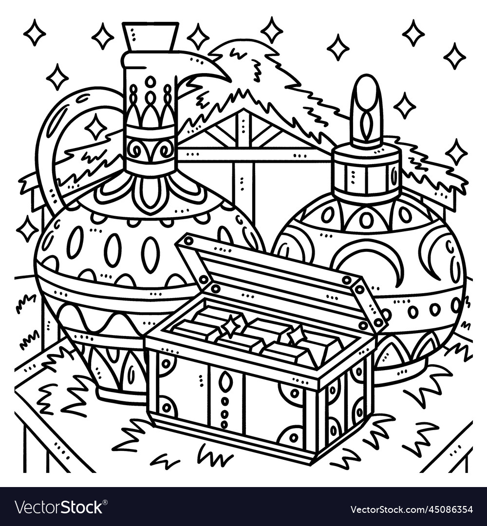 Christian gifts of the magi coloring page for kids